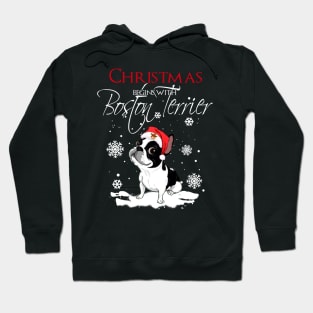 Christmas begins with Boston Terrier Hoodie